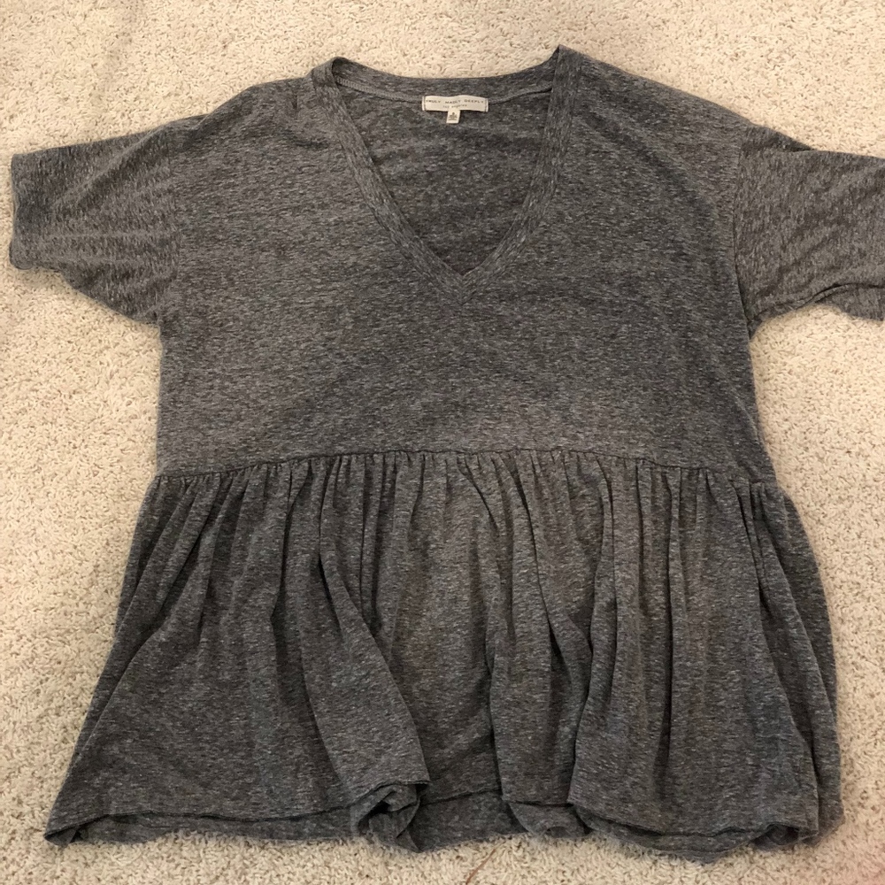 Urban Outfitters Dark Grey Peplum T-shirt